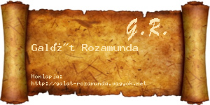 Galát Rozamunda névjegykártya